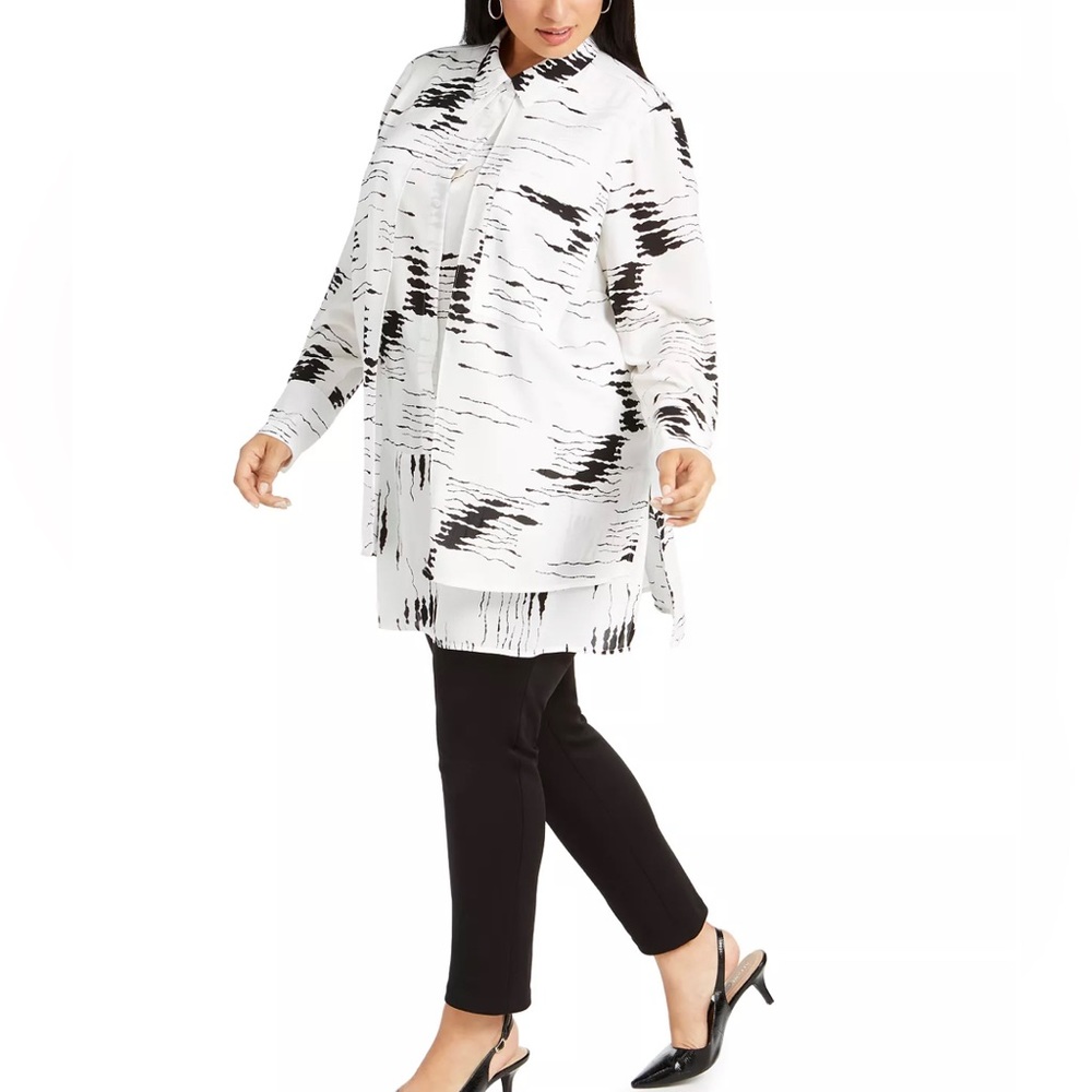 ALFANI
Plus Size Layered-Look Printed Blouse